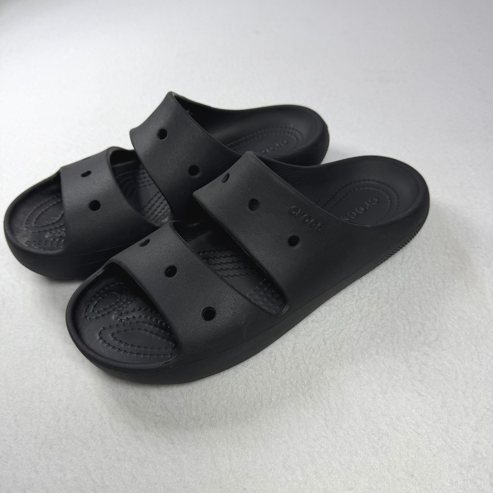 Crocs Classic Sandal Black Two Strap Slide Unisex Men 8 Women 10 206761-001